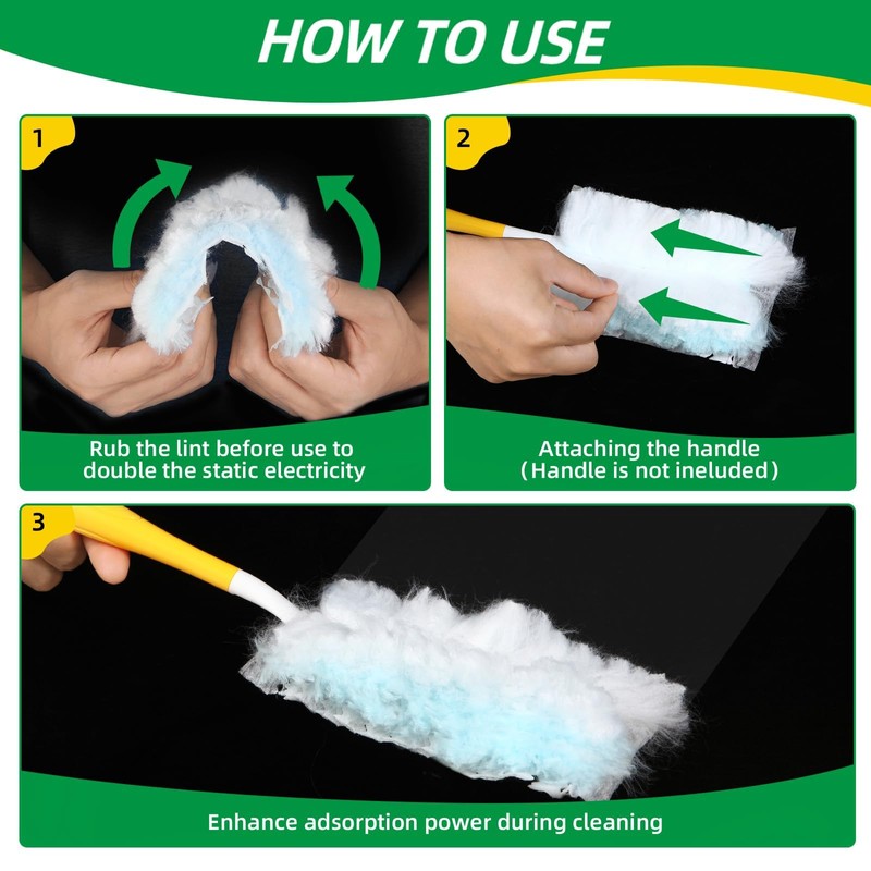Frescares Duster Refills,Static Dust Removal Brush Disposable Replacement Head Compatible