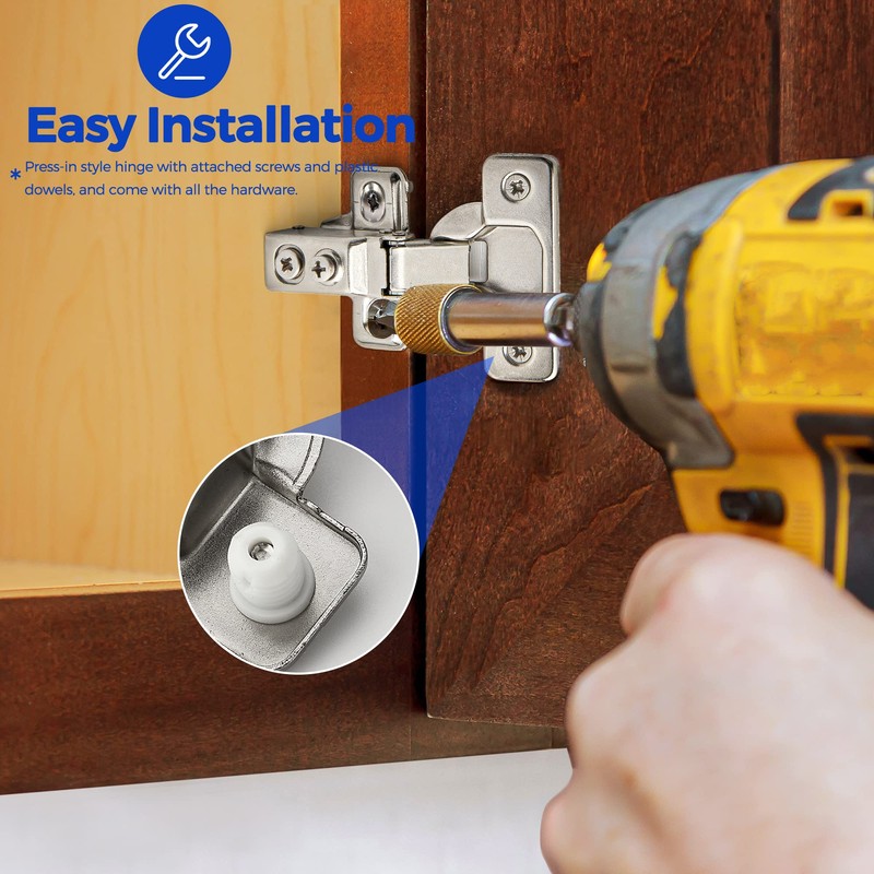 Ravinte 30 Pack 15 Pairs Short Arm Kitchen Cabinet Hinges