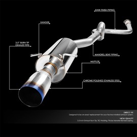 Auto Dynasty 3.5 Inches Burnt Muffler Tip Catback Exhaust System Compatible with 05-10 Chevy Cobalt Pontiac G5, Stainless Steel