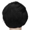Men's Short Black Wig High Temperature Silk Layered Realistic Breathable
