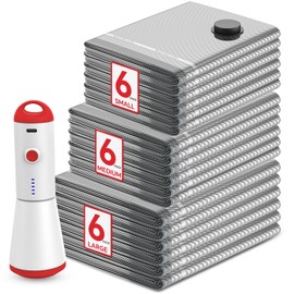 Vacuum Seal Bags for Clothing, 18 Pack Travel Vacuum Storage Bags with USB Pump, Carry On Compression Packing Bag for Luggage, Space Saver Travel Kit for Clothes