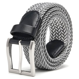 Fabio Valenti Men's Stretch Belt,Woven Braided Web Belt 1 3/8 for Golf Casual Pants Shirts Jeans(2116Color3,M)