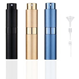 Rotating Empty Perfume Spray Bottle (BlackGoldBlue)
