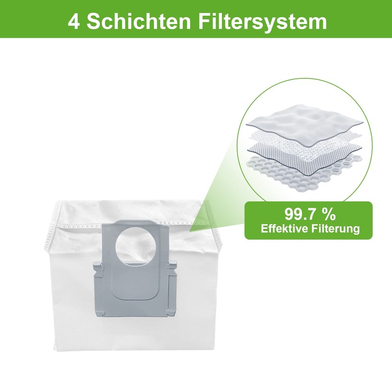 DingGreat Pack of 8 Replacement Vacuum Bags for Roborock S8+/