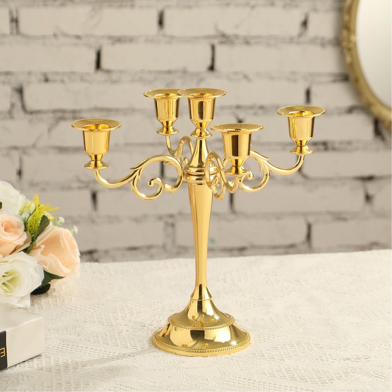 5 Arm Candlestick Holder Iron Retro Decorative Candle Holder Centerpiece