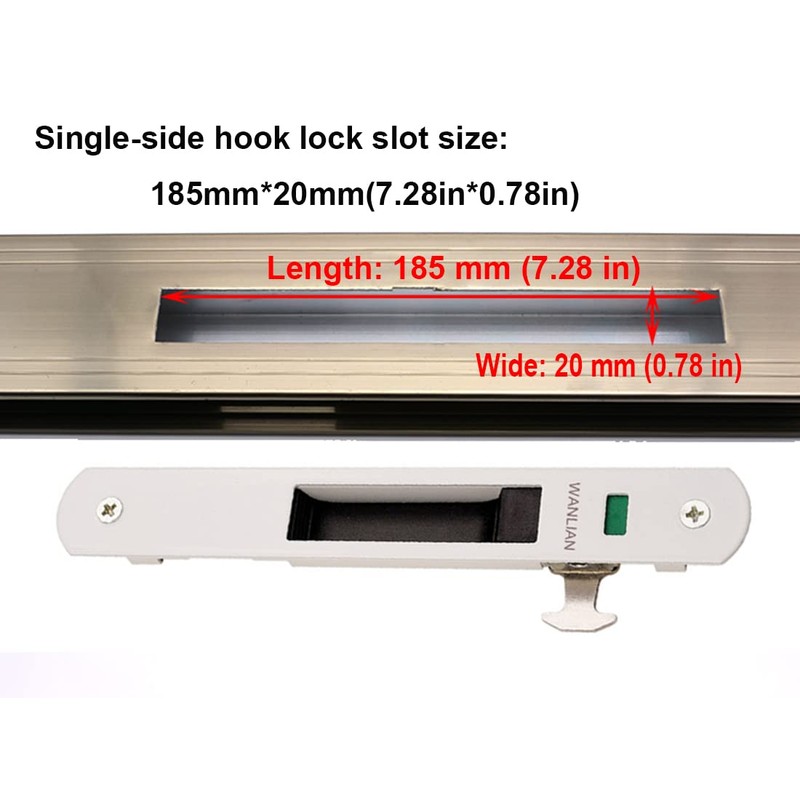WANLIAN Door Lock, Sliding Door Window Hook Lock, Sliding Door
