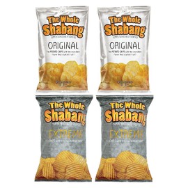 The Whole Shabang Chips - 2 Original Bags and 2 Extreme Bags of Fresh Moon Lodge Chips, 6 Ounce Bags (Pack of 4)