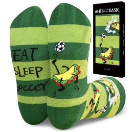 ANTI BASIC Socks Christmas Gift for Men Novelty Video Game Funny Saying Socks Beer Fox Snake Zombie Break a Leg Socks (Tacos Soccer)