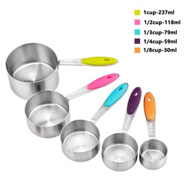 Measuring Cups and Spoons Set Stainless Steel Includes 5 Measuring Cups 8 Measuring Spoons for Dry or Liquid Ingredients (5+8)