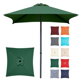 Trenovo 4.9 ft Patio Umbrella - Small Outdoor Table Umbrella with 4 Reinforced Ribs, UV Protection & Waterproof Pool Umbrella for Deck, Balcony, Garden, Lawn, Backyard, Market (Dark Green)