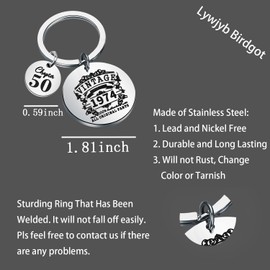 Lywjyb Birdgot Vintage Made in 1974 Keychain All Original Parts Funny Birthday Gift Born in 1974 Gift for Men Women (Chapter 1974 Key CA)