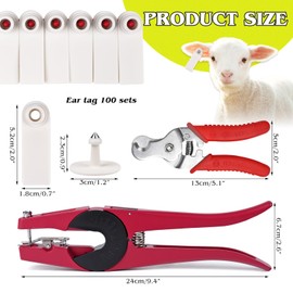 PAUQRWIE 100PCS Blank Livestock Ear Tags for Goat Cattle Sheep Pig Dog Deer Farm, with Animal Ear Tag Applicator and Ear Tag Remove Plier Identification Card Tags
