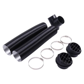 ZTUOAUMA 75mm 3'' Diesel Heater Air Duct Hose Y-Branch Connector Bulging Outlet Vent Clips Kit Compatible with Eberspacher Webasto Air Diesel Parking Heaters 5KW