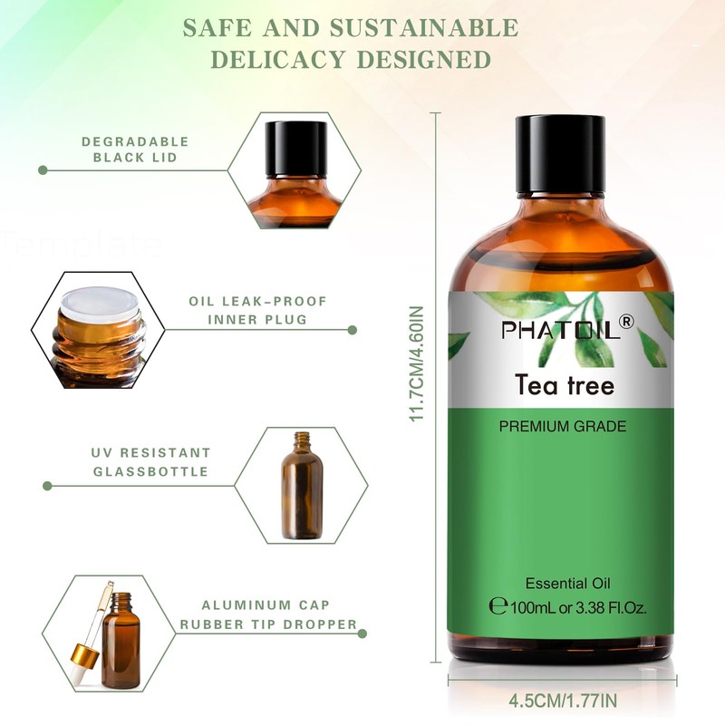 PHATOIL Tea Tree Essential Oil 3.4 fl oz (100 ml)