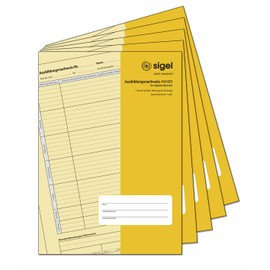 SIGEL AW480/5 Training Report Book for Daily Registrations, Pack of 5, DIN A4, 28 Sheets / 56 Pages, 1 Week at a Glance on 1 Page, Enough for 1 Year