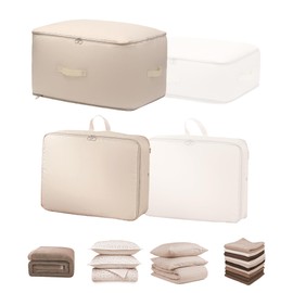 Ultra Space-saving Self-Compressing Organiser, Extremely Space-saving, Compressing Bag, Large Movable Organiser Bags for Duvets, Clothes, Blankets, 54 x 42 x 50 cm / 40 x 12 x 30 cm