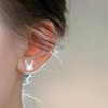 1Pair Silver Bunny Rabbit Stud Earrings for Women Cute Opal