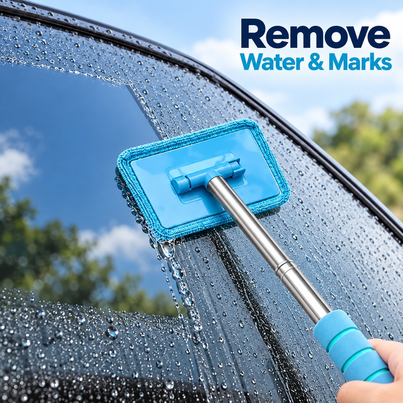 Telescopic Car Windshield Cleaner with Water Scraper – Long Handle