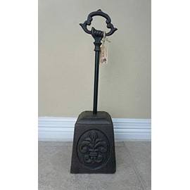 Lulu Decor, 100% Cast Iron Heavy Door Stop with Fleur de lis Design and Option of rods for Variable Sizes(7 Lb)