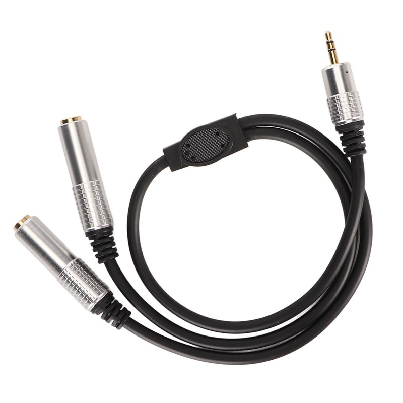 3.5mm to Dual 6.35mm Cable Male to Dual Female Plug