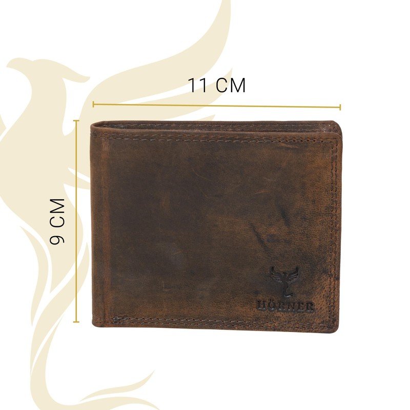 Hörner Fortuna Adult Premium Leather Wallet Brown Compact 1 Compartment
