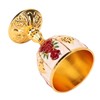 Gold Chalice 4 Inch High Zinc Alloy Retro Embossed Flower