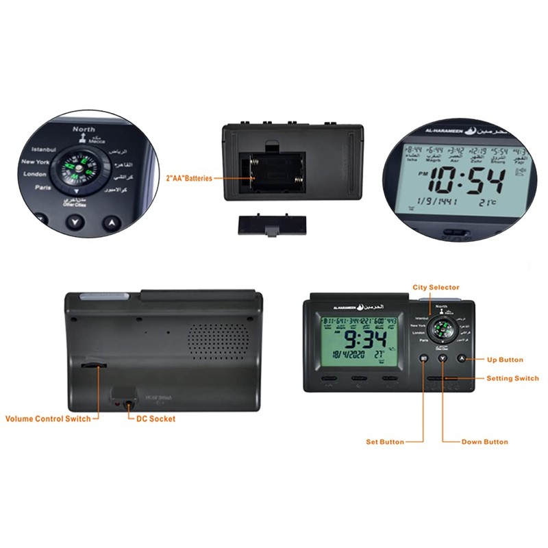 Ramadan Islamic Azan Clock, Islamic Prayer Table Azan Athan Clock