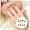 WOONEKY 8pcs Manicure Zircon Decors Black Nail Art Charms Flat