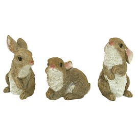 Design Toscano QM92008 The Bunny Den Rabbits - Estatuas de Animales para Interiores y Exteriores, 3 Pulgadas de Ancho, 4 Pulgadas de Profundidad, 5 Pulgadas de Alto, Acabado a Todo Color