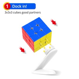 GAN 3 x 3 Non-Smart Cube Display Stand, Plastic Speed Cube Holder, Adjustable Cube Puzzle Accessories, Compatible with GAN 3x3 Non-Smart Cubes