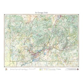 Benchmark Maps St George & Vicinity, Utah Wall Map (18" x 24" - Front Lamination)