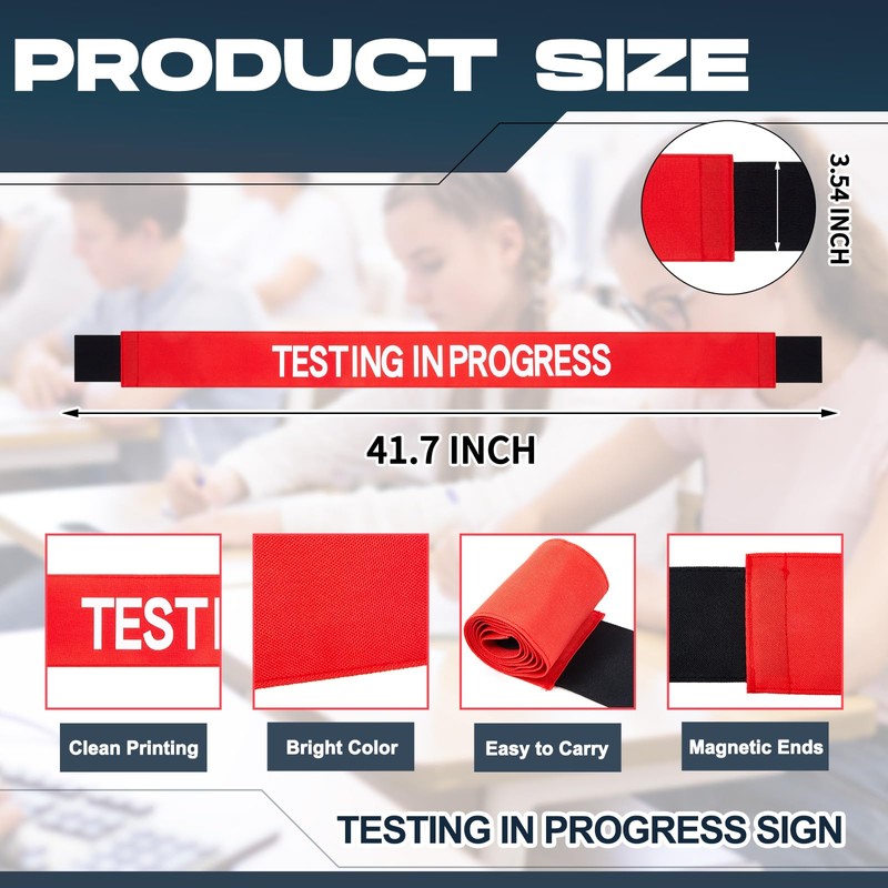 Qeeenar 2 Pcs Testing in Progress Sign with Magnetic Ends