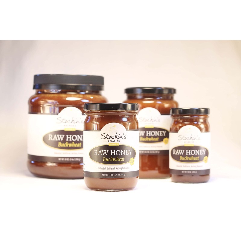 Stockin's Apiaries Raw Buckwheat Honey, Unheated, Unfiltered, & Nutritious, 17