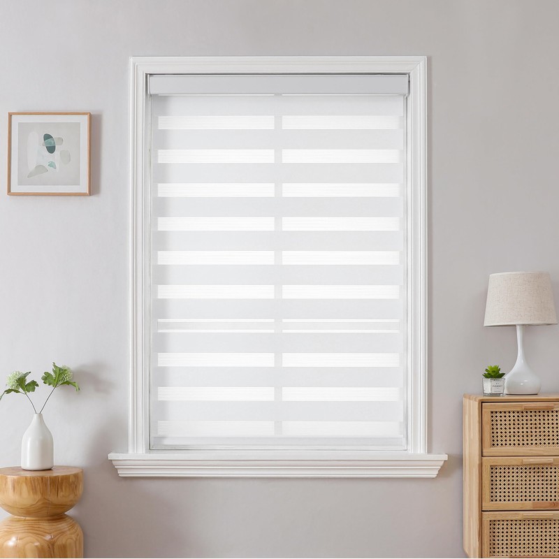 Joydeco Cordless Zebra Blinds for Windows, Dual Layer Light Control