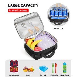 Kids Lunch Box Boys Spider Lunch Bag School Insulated Lunchbox Spiderweb Lunch Box Reusable Snack Boxes Meal Prep Bag for Kid Boy Girls Men