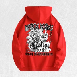 Mater Desires Graphic Hoodie 100% Cotton US Warehouse 6 ColorsColor: Red, Size: L