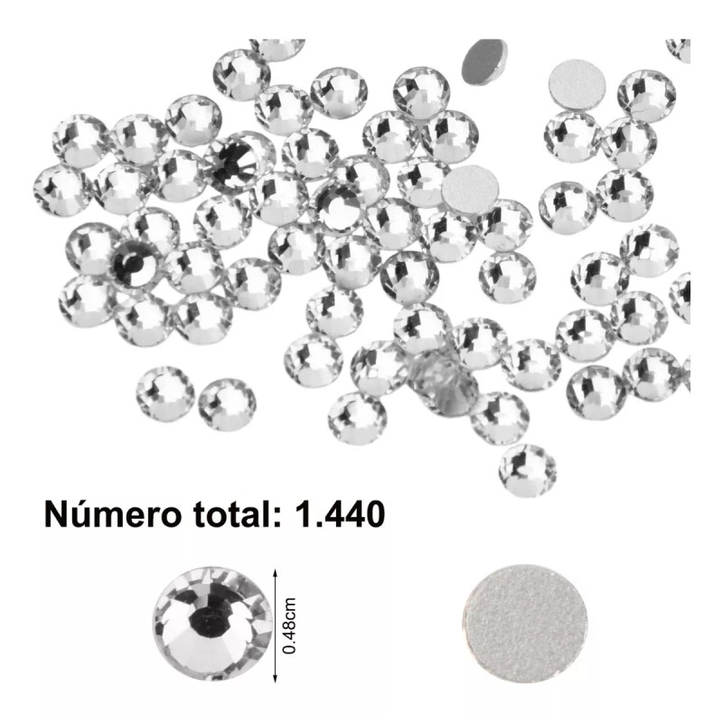 Dokpav 1440pcs Pedreria Cristal Diamantes Ss20 Para Uñas Decoración