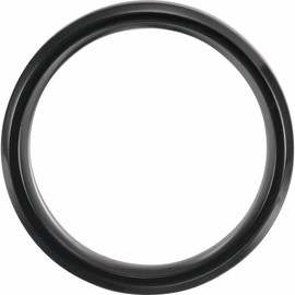 Black Solid Titanium 8mm Beveled Edge Wedding Band Ring Comfort Fit Wood Inlay - Size 8.5 - SKU#11599