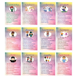 Creanoso Good Values Posters for Kids Series 2 - (6-Pack) - Pretty Favors Teacher Teaching Supply - Stocking Stuffers Gifts for Young Boys Girls Home Activities - Home Schooling Kit