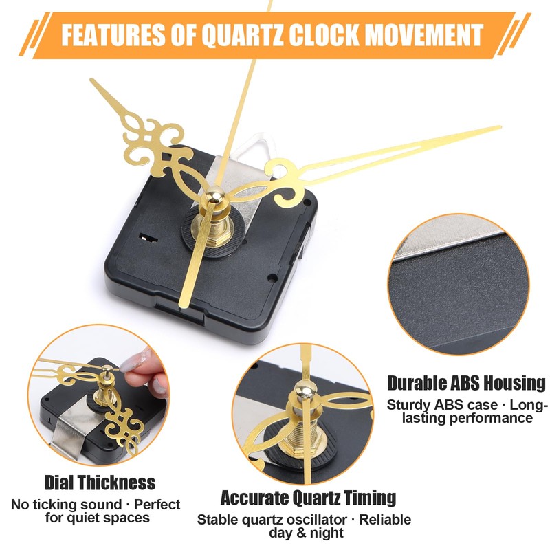 QLOUNI 16 Pack Quartz Clock Movement Mechanism Kit, Silent Sweep