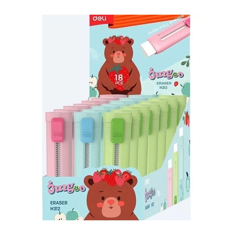 Jungoo Kit 3 Pz Gomas En Barra Retractil De Colores