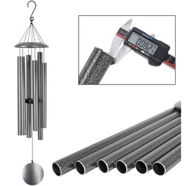 ASTARIN Wind Chimes Outdoor Deep Tone,45-Inch Memorial Wind Chimes Large with 6 Heavy Tubes,Unique Wind Chimes Outdoor for Garden Hanging Decor,Sympathy Gifts,Antique Silver