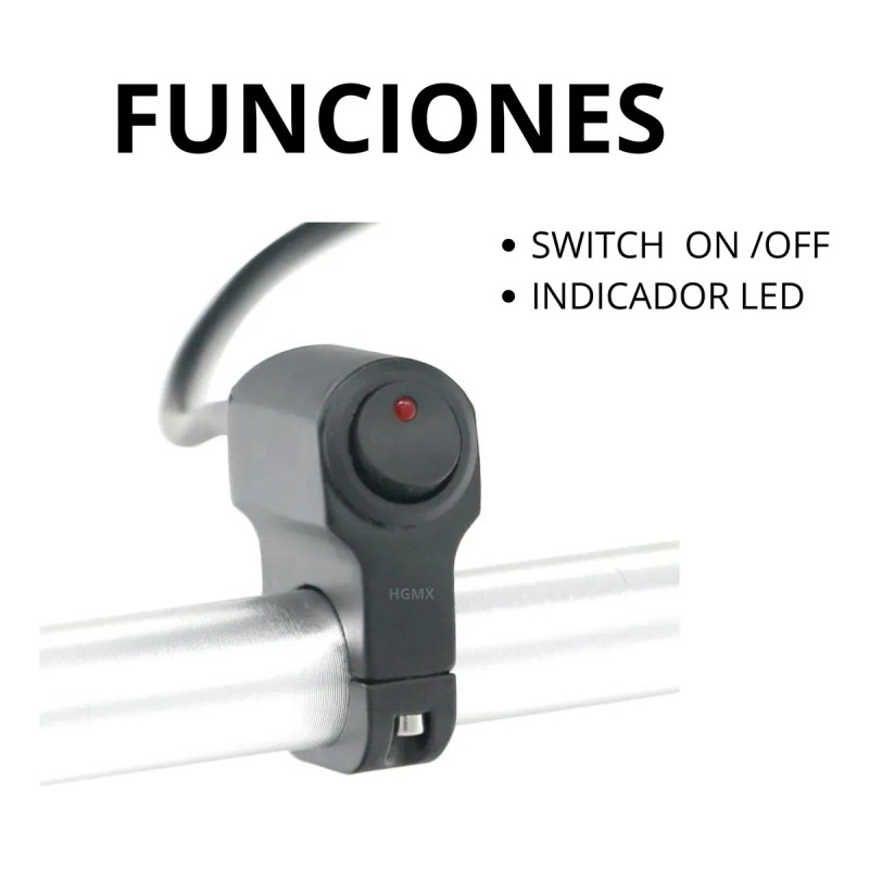 Switch Interruptor Para Moto Manillar On/off C/luz Metalico