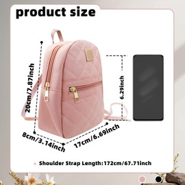 WisePoint Womens Backpack Purse, PU Leather Small Backpack Purse for Women and Girls,Stylish Mini Backpack Cute Backpack (black)