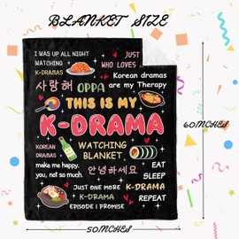 Loxezom Korean Drama Gifts, Kpop/Kdrama Merch, K Drama/K Pop Gifts for Women Teen Girl, Korean Kdrama Gift Blanket 50"X60"