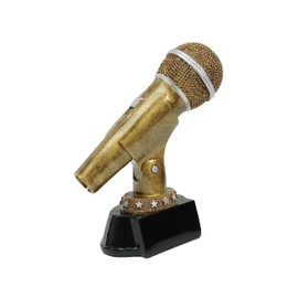 Decade Awards Microphone Trophy - 6 Inch Tall | Engraved Golden Mic Drop Award | Celebrate Vocal Talents with This Prize for Best Emcee, Announcer, DJ or Karaoke/Singing Contests - Customize Now