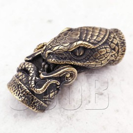 CooB EDC - Broche de cuerda de paracaídas de metal fundido a mano, colección de animales para pulseras de paracaídas, 1 unidad/lote, Python Snake Bronze, Large