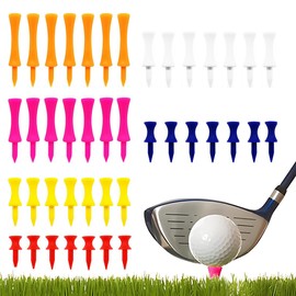 Golf Tees Plastic Golf Tees Tee Set for Driver Value 48 Pieces Reusable Plastic Short Long Multi Colour 32 38 51 51 58 70 mm for Golfers