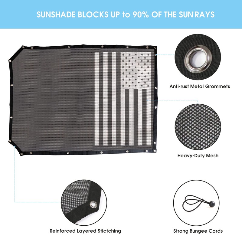 sukemichi Sunshade for Ford Bronco,Mesh Sun Shade Bikini Top Cover