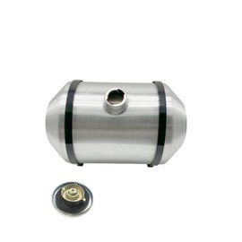 JSD 10" x16" 5 Gallons Spun Aluminum Gas Tank / Fuel Tank for Trike Tractor 1/2" NPT Outlet Center Fill